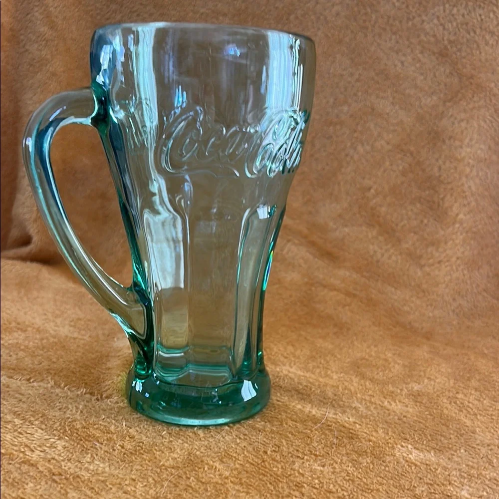 Coca Cola Green Glass Mugs - Set of 2 - Picture 2 of 5